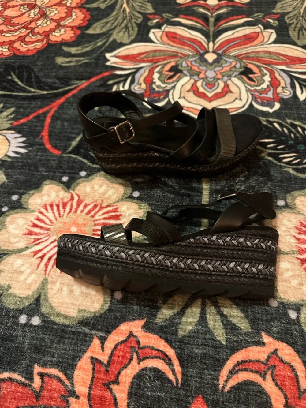 Kanna Platform Sandals Black Espadrille Spain 37